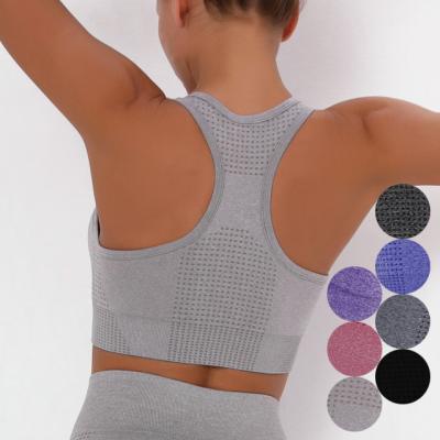 China 2021 Gathering Breathable Fitness Sports Bra For Women Workout Sport Crop Yoga Seamless Training Top Bra for sale