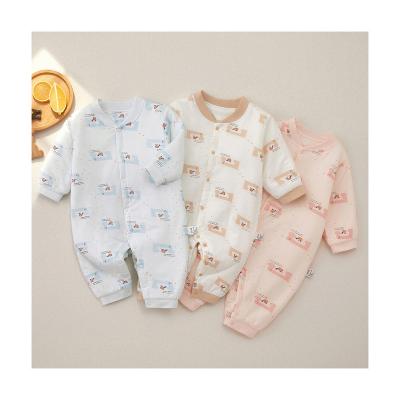 China Keli Bear Wholesale Baby Clothes Newborn 100% Cotton Long Sleeve Romper 100% Cotton Winter Jumpsuit Overalls Baby Long Sleeve Clothing for sale