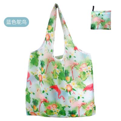 China Ulikeke Folding Customize Cheap Folding Foldable Ripstop Reusable Tote Polyester Nylon Shopping Bag for sale