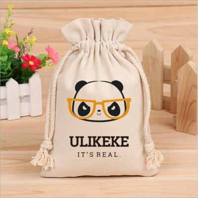 China Ulikeke BIODEGRADABLE custom cotton drawstring pouch bags reusable eco-friendly white organic cotton small drawstring bag with logo for sale