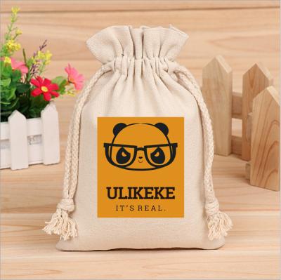 China Ulikeke Logo High Quality 5oz Small BIODEGRADABLE Custom Canvas Gift Drawstring Bag Calico Cotton Drawstring Bag for sale