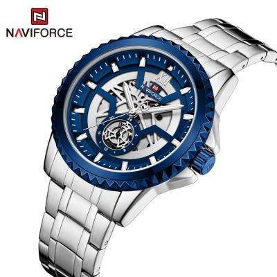 China NAVIFORCE 9186 SBE calendar stainless steel strap quartz fashion 24H full dial business waterproof small men watch for sale