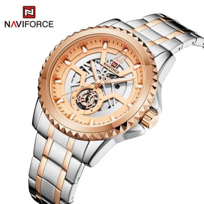 China Full Calendar NAVIFORCE 9186 SRG Waterproof Stainless Steel Strap Quartz Fashion Hired Business Men Watch for sale