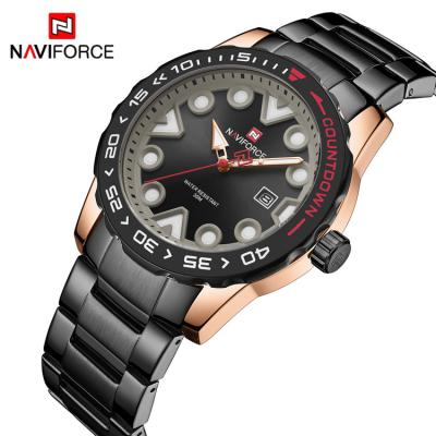 China NAVIFORCE 9178 Full Calendar RGB Shape Stainless Steel Band Men Watches Business Classic Mens Wristwatch Date Clock for sale