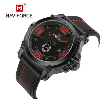 China Naviforce 9099 BRB Fashion Light Fashion Full Waterproof Belt Quartz 3ATM Sports Men's Doubles Watch for sale