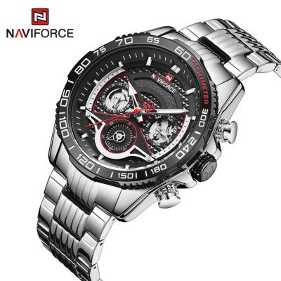 China Fashion Full Sport Wristwatch Mens NAVIFORCE 9185 Mechanical Calendar Men Watch Stainless Steel Luxury Military Quartz Army Male Watch for sale