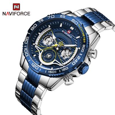 China Full Calendar NAVIFORCE 9185 SBE Men Wrist Watch Fashion Sports Leisure Men Watch Stainless Steel Luxury Military Quartz Army Male Clock for sale