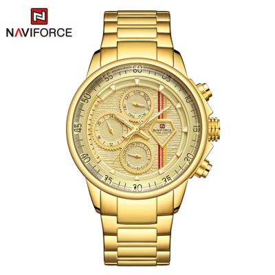 China GG Full Luxury Brand NAVIFORCE 9184 Calendar Sport Military Watches For Men Fashion Stainless Steel Waterproof Casual Multifunctional Watch for sale