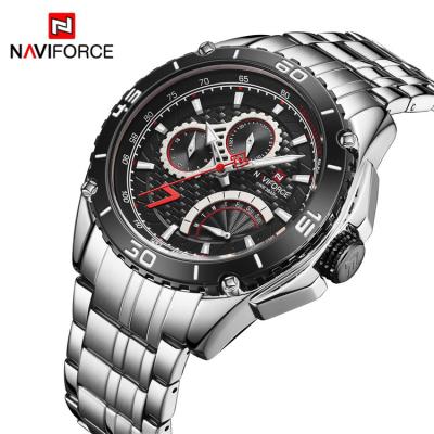 China Original NAVIFORCE 9183 Full Calendar Sports Watches For Men Fashion Leisure Waterproof Multifunction Stainless Steel Casual No Buttons Watch for sale