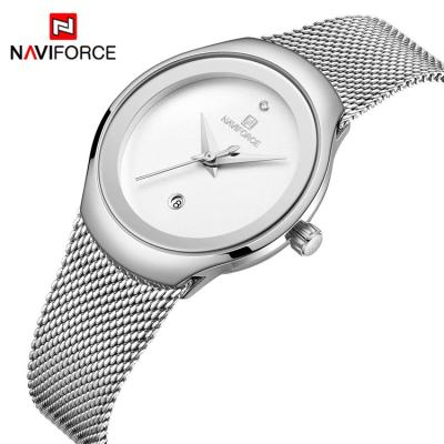 China Full Calendar Naviforce 5004 Switch Web Celebrity Stainless Steel Bestselling 3ATM Milanese Straps Waterproof Women's Quartz Watch for sale