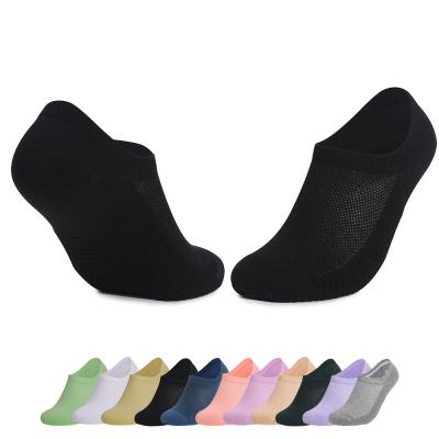 China Viable Women's Black Cotton Terry Cushion Bottom No Show Thick Cut Low Below Ankle Crew Socks Running Women for sale