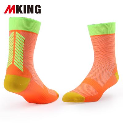 China Nylon Terry Cushion Basketball Perfect Colored Compression Crew Recycling Socks With Heel Protector For Both Men And Women for sale