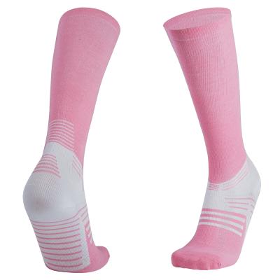 China Custom Made Breathable Cut Resistant Compression Nurse Boots Thigh High Pink Neon Sport Compression Sock Sports Thigh High Sock for sale