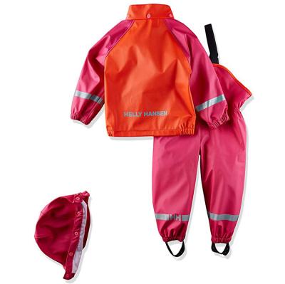 China Children Windproof Rose Red Pu Raincoat Single Girl Raincoat Raincoat Suit Girl for sale