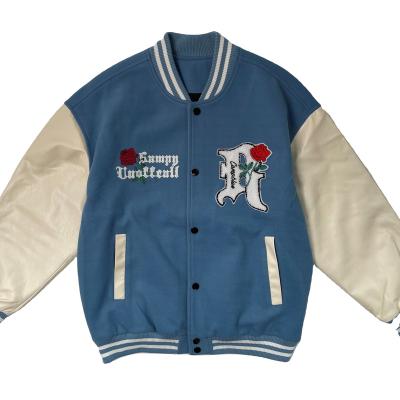 China High Quality Plus Size Plus Size Jackets Chenille Patches Mens Baseball Wool Leather Jackets Custom Letterman Jacket for sale