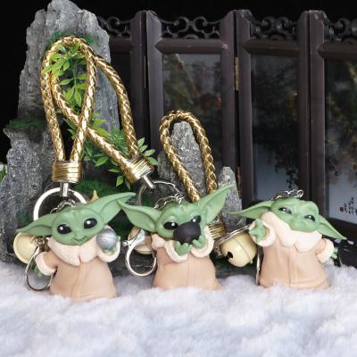 China Cute Starwars Movie Baby Yoda Key Chain Mandalorian Yoda Baby Action Number Toys Keychain Memorabilia Gifts for sale