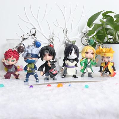 China Model Decoration Collection Toy Keychain Sasuke Kakashi Uchiha Itachi Cartoon Key Chain 3D Anime Narudo Action Number Q Version Souvenirs Gifts for sale