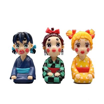 China Cute Cartoon Toy Anime GK Demon Slayer Agatsuma Zenitsu Kamado Tanjirou Action Figure Cartoon Character Collections Toy PVC Model Doll for sale