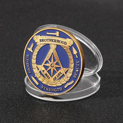 China Europe Manufacture Custom Make Souvenir 3D Challenge Masonic Coin Reward Medal Metal Coins For Souvenir Collection for sale