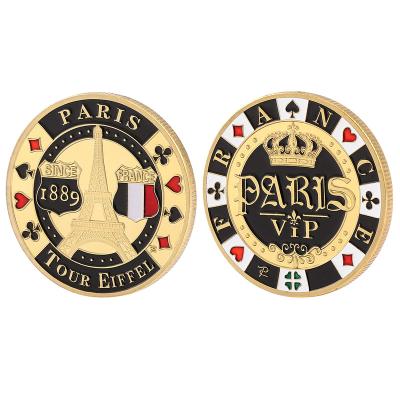 China Custom Europe Metal Coin 40mm Enamel Gold Silver Plated Blank Custom Poker Iron Chips Logo For Commemorative Collection for sale