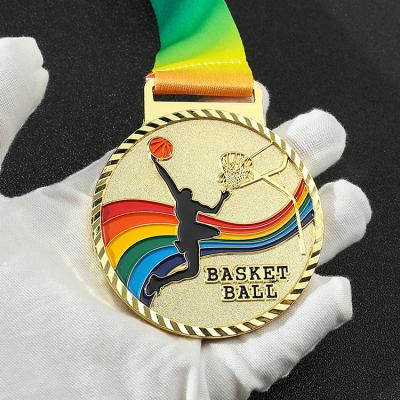 China Custom Europe Metal Gold Bronze Medal Marathon Silver Sports Run Basketball Swimming Soccer Badminton Finisher Medals With Ribbon for sale