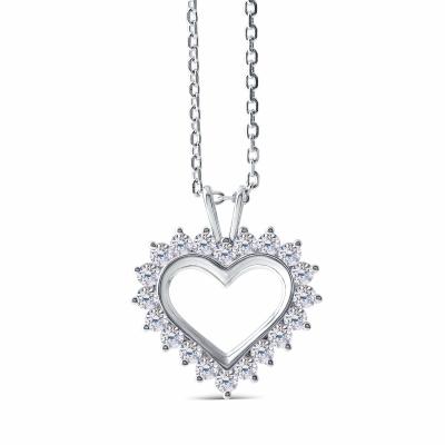 China 1.3ct Gold Romantic Heart Moissanite 14k Pendant Necklace for sale