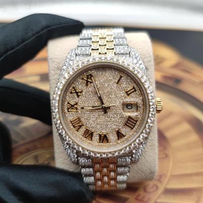 China Mens Unisex Custom Women Watches Dial Bezel Luxury Band VVS Diamond Moissanite Watch for sale