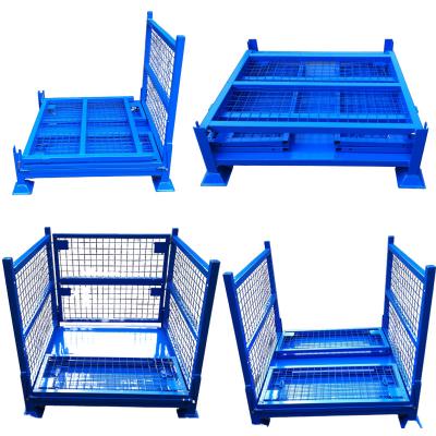 China Single Faced Pallet Cage Pallet Container Steel Collapsible Pallet Box for sale