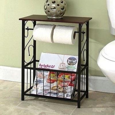 China Roll Design Metal Convertible Bathroom Table With Toilet Paper Holder for sale