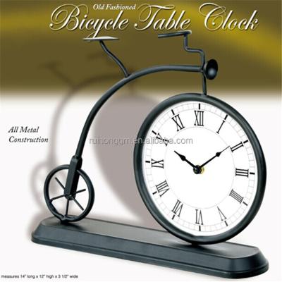 China RH-4715 Antique Style Metal Bicycle Mantel Interior Digital Time Clock Table Clock for sale