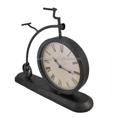 China Antique Metal Bicycle Time Clock Table Clock for sale