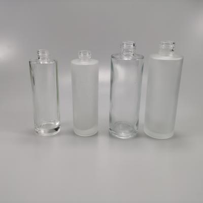 China Glaskraag 100 ml 150 ml Frosted Cylinder Toner Fles met dop Body Material Glas Te koop