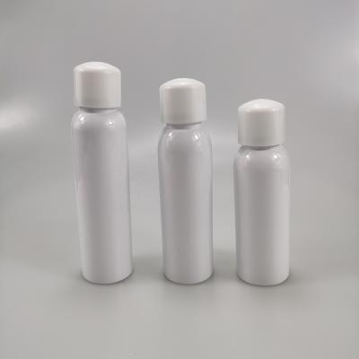 China PET-Halsband 100ml 120ml 150ml 180ml 200ml weiße Sonnencreme Spray Flasche für Toner zu verkaufen