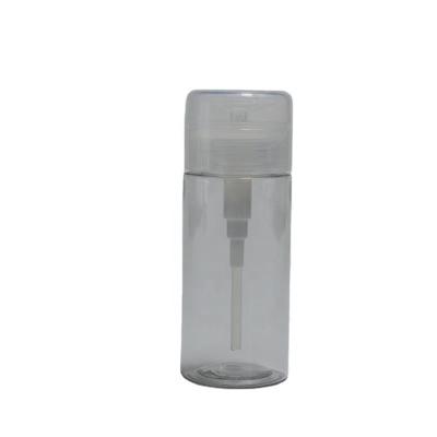 China 100ml PET Collar Customized Press Push Down Dispenser Bottle for Make Up Remover for sale