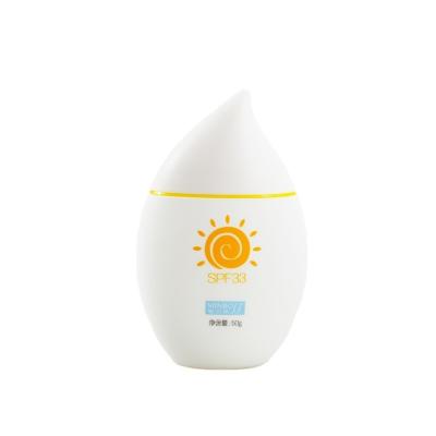 China Contenedor de protector solar en forma de gota de agua 50 ml Capacidad 30% Depósito 70% Pago del saldo en venta