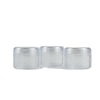 China Durchsichtige Kunststoff-Kosmetik-Runde-Mini-Clear-Glas mit 20 ml Kapazität und PS-Halsband zu verkaufen