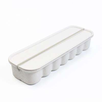 Cina Biodegradable Paper White Molded Pulp Tray With Elastic Rope For Electric Toothbrush in vendita