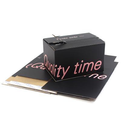 China Custom Print Logo Corrugated Paper Boxes Recycled Cardboard Zipper Tear Strip Box for sale