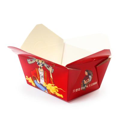 China Customized Logo Printing Disposable Take Away Kraft Paper Salad Box Fast Food Packaging Lunch Box en venta