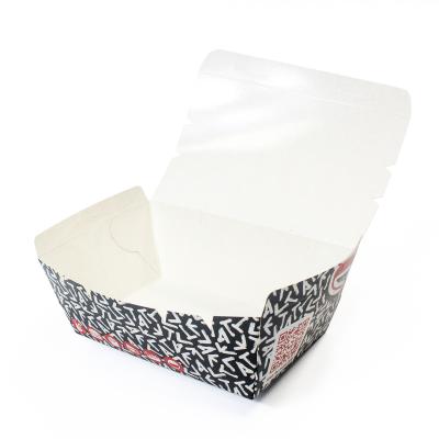 Chine Rectangle Salad Fruit Lunch Takeaway Disposable Fast Food Packaging Kraft Paper Corrugated à vendre