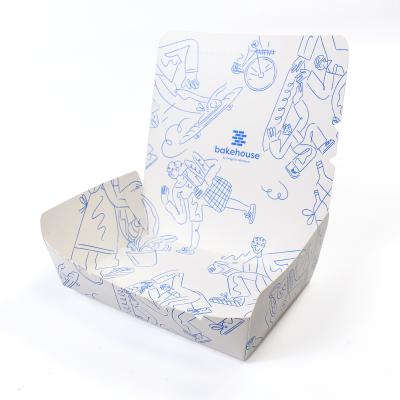 China Customizable Logo Takeaway Paper Lunch Box Disposable Environmental Protection Food Packaging Box for sale