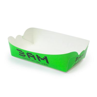 중국 Green Disposable Kraft Paper Boat for Snacks Corrugated Food Tray Packaging 판매용