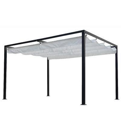 China Outdoor Leisure Waterproof 9.5X9.5Ft Steel Gazebo Canopy Shades Retractable Aluminum Pergola for sale