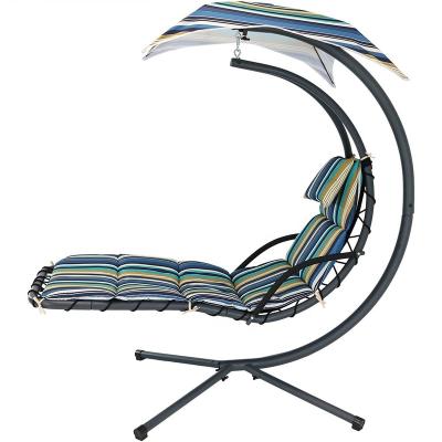 China Durable Outdoor Hanging Hammock Swing Chair With Stripe Canopy for sale