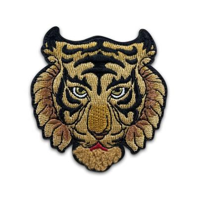 China Sustainable Design Embroidery Flag Patches Hat Snapback  Custom Tiger Patch Chenille Embroidery Stick On for sale