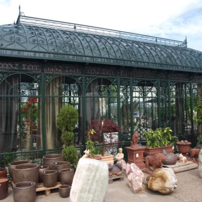 China Easily Install Antique Glass Wrought Iron Greenhouse Sale for sale