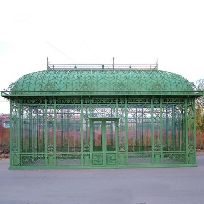 China Garden Steel Frame Easily Assembled Antique Glass House for sale