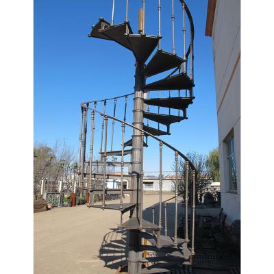 China Mid Century Antique Roman Style Cast Iron Spiral Stairs for sale