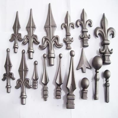 China Best Sell Top Selling Wholesale OEM Easily Assembled Metal Decor Ornaments Steel Iron Aluminum Spearhead Stud Flower Panel For Gate Rail Window Fence for sale