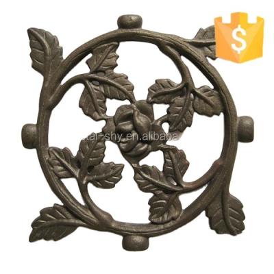 China Easily Assembled Artistic Decoration Metal Cast Flower Ornaments For Fence Gate Window Handrail for sale